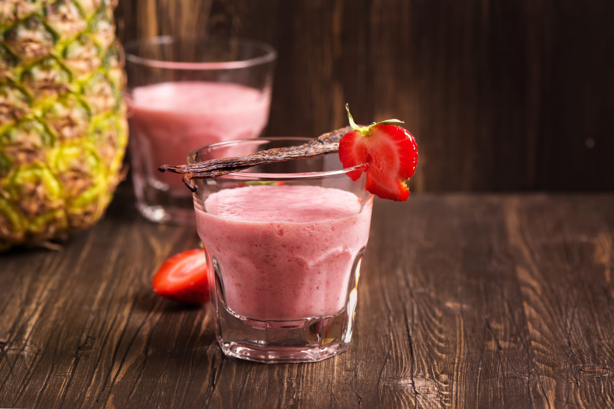 Vitamin C-Rich Pineapple and Strawberry Protein Smoothie
