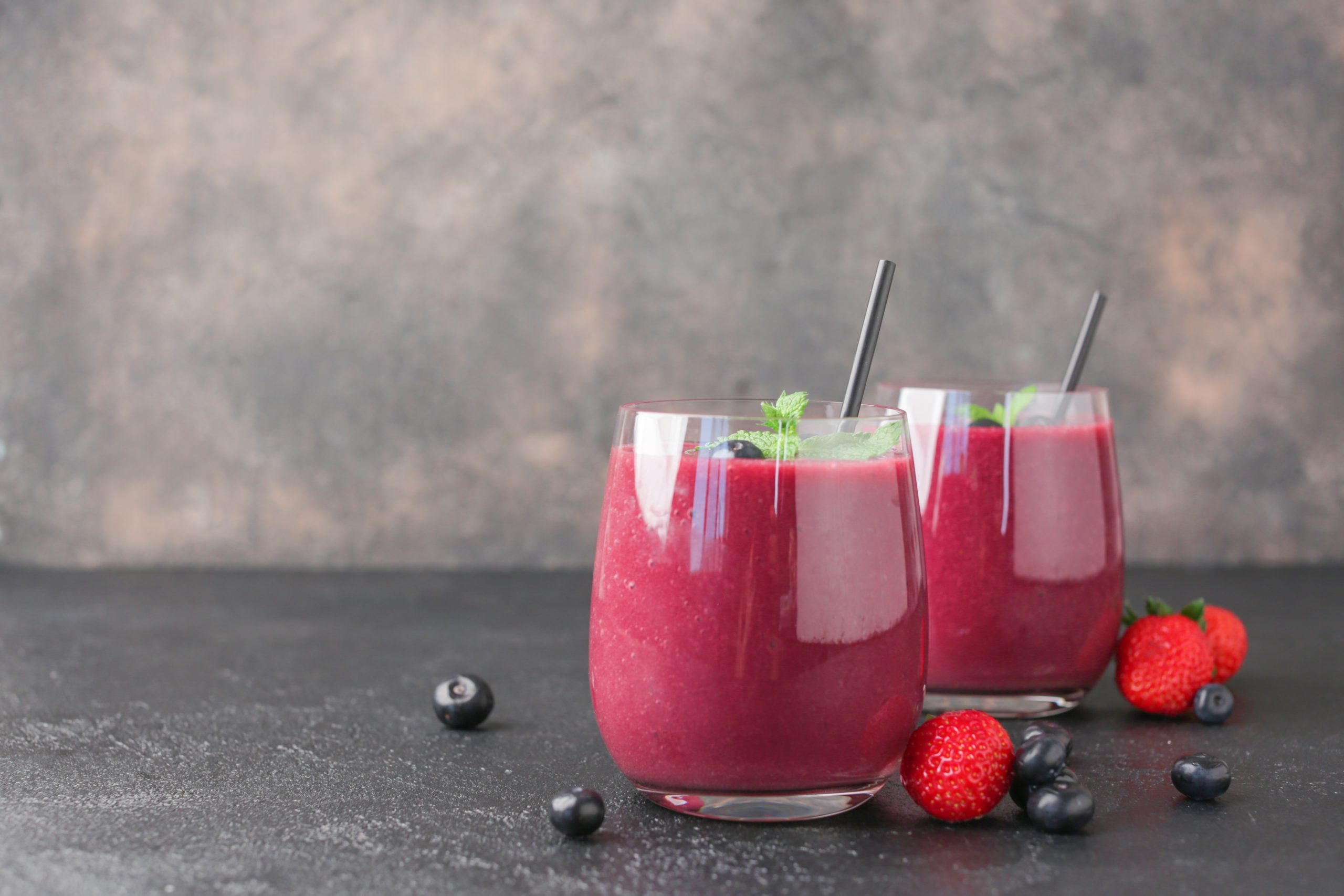Probiotic Strawberry and Blueberry Smoothie